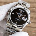 Swiss Copy Rolex Day Date 36mm President Strap Onyx Dial - ETA2836 Movement